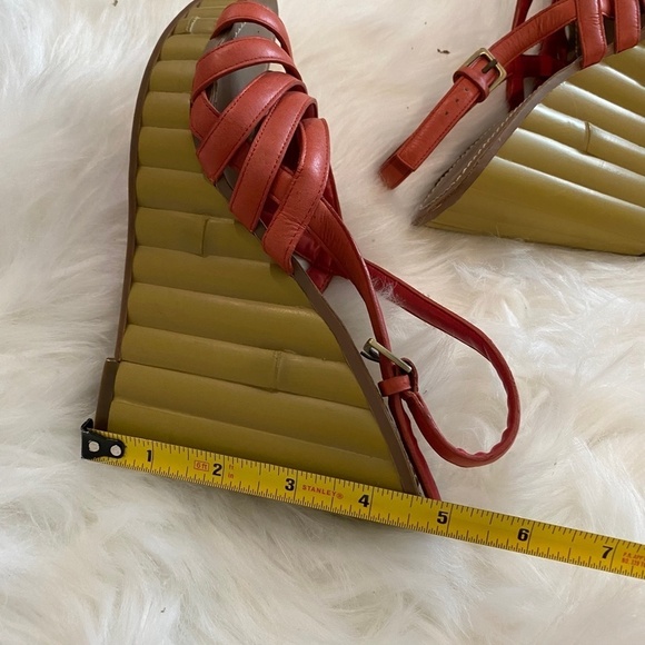 Linea Paolo Bamboo Wedges. Orange/Brown. Sz 8 - Picture 6 of 7